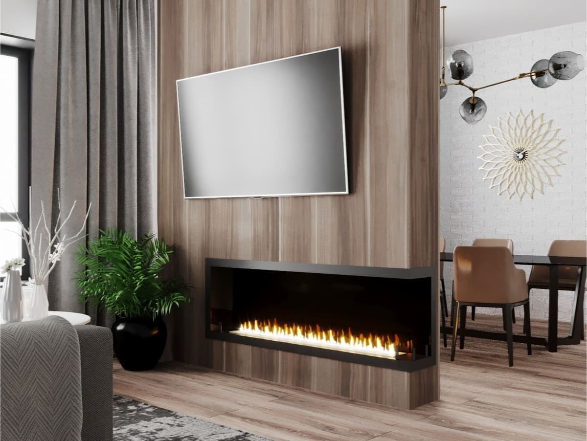 Биокамин "Русский огонь" Честер 1500 угловой правый с защитным и декоративным стеклом по цене 65 750 руб.