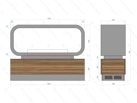 Тумба с автоматическим биокамином Lux Fire Genius-I 800 по цене 800 000 руб.