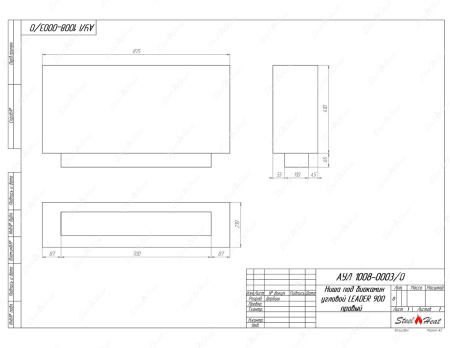 Биокамин угловой SteelHeat Leader 900 правый стекло по цене 35 851 руб.