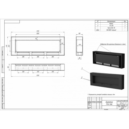 Биокамин настенный WF250IIIH PremiumFire по цене 44 520 руб.